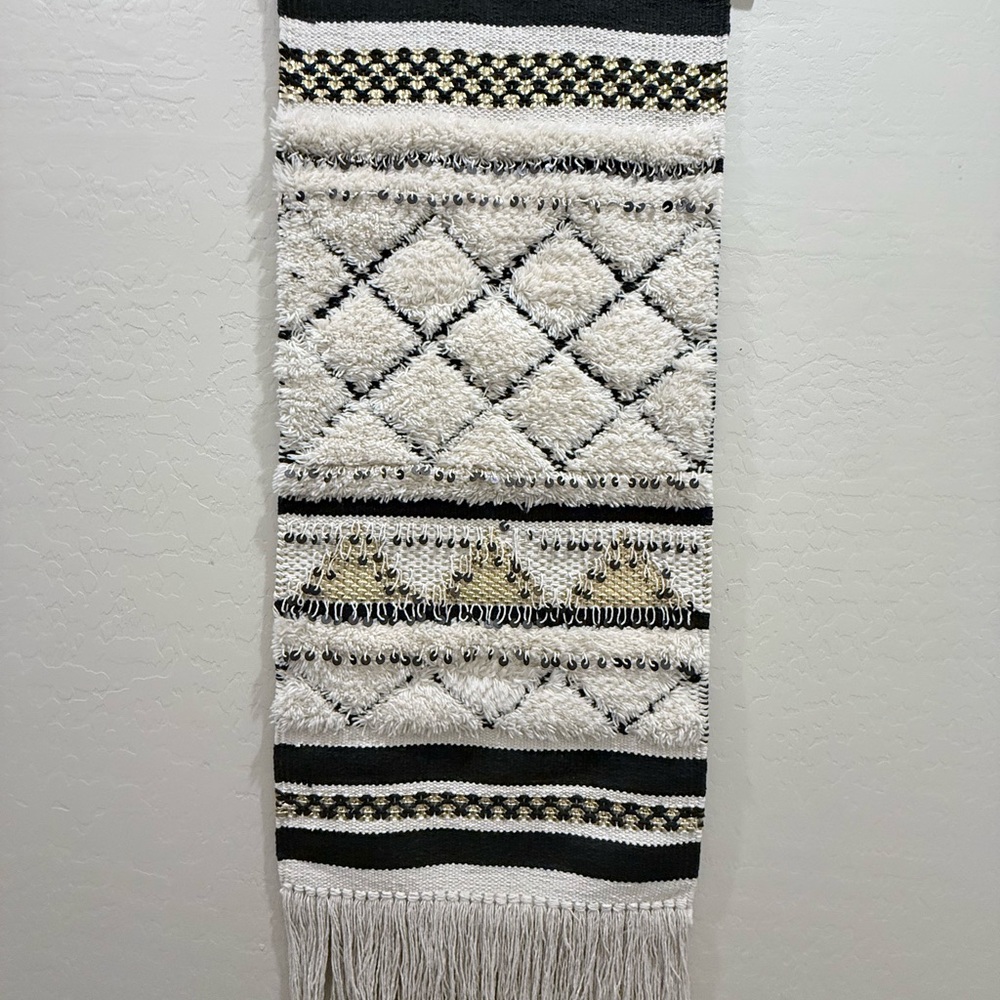 Anthropologie Black and White Textured Wall Art